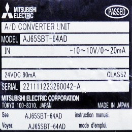 [미사용] AJ65SBT-64AD 미쯔비시 아날로그 입력 모듈 씨씨링크