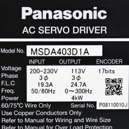 [미사용]  MSDA403D1A 파나소닉 서보엠프 4KW