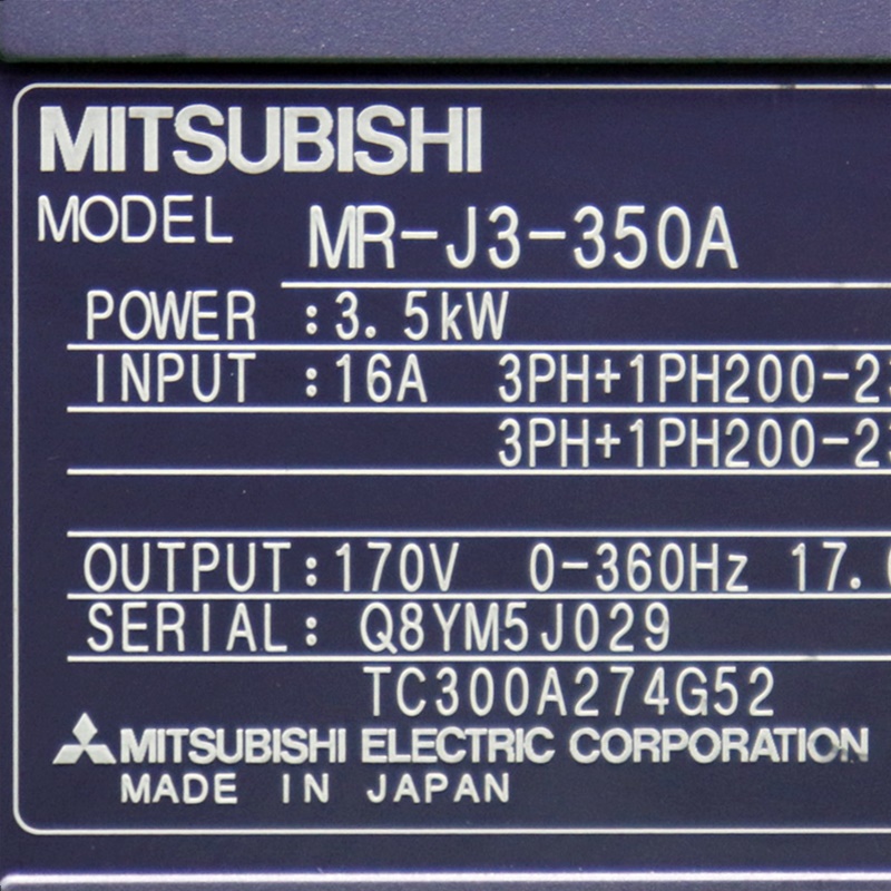 [중고] MR-J3-350A 미쯔비시 서보앰프 범용인터페이스타입 전원삼상 AC200V