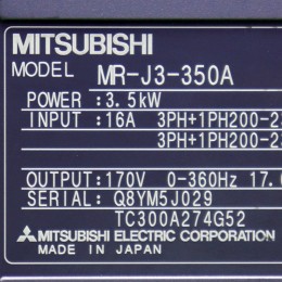 [중고] MR-J3-350A 미쯔비시 서보앰프 범용인터페이스타입 전원삼상 AC200V