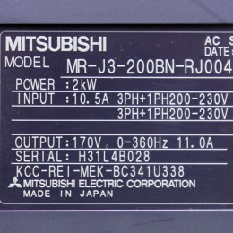 [중고] MR-J3-200BN-RJ004 미쯔비시 서보드라이버