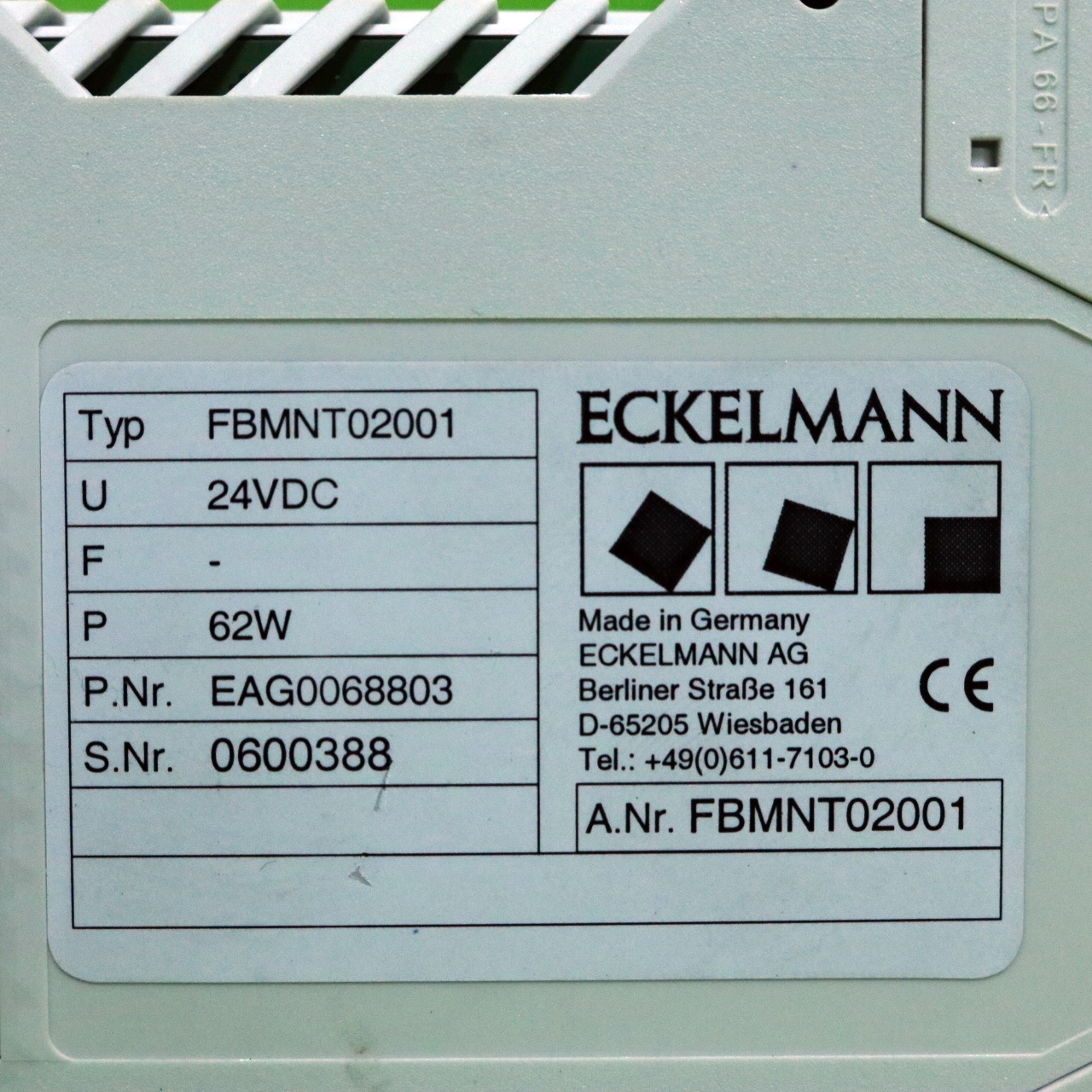 [중고] FBMNT02001 ECKELMANN 피엘씨