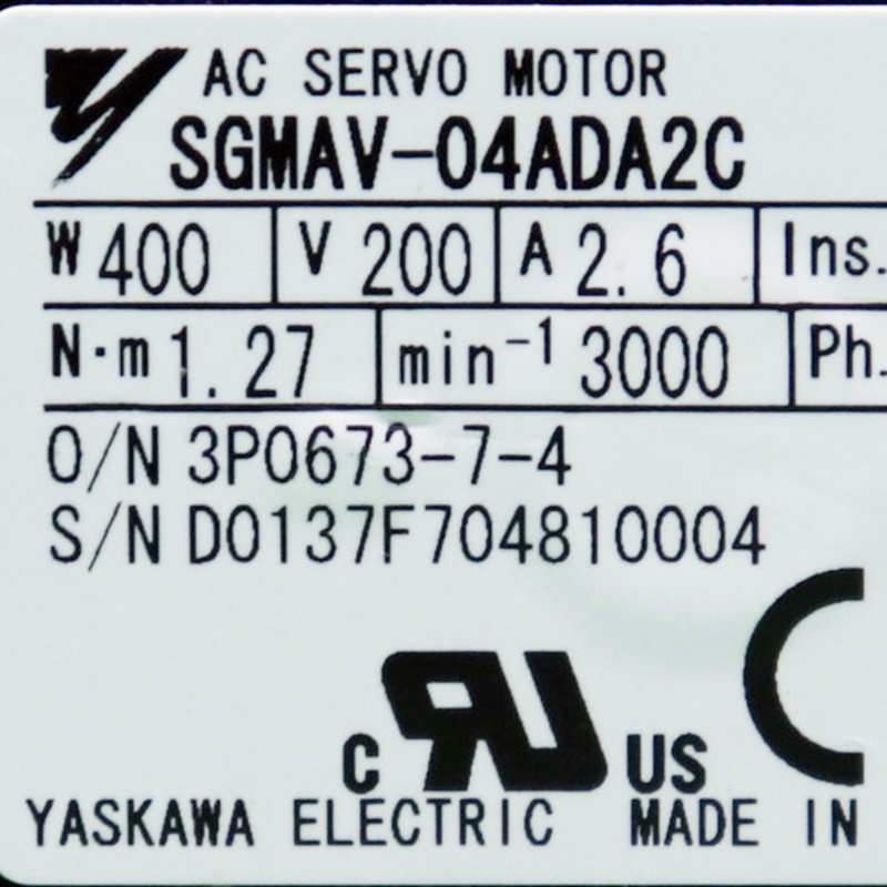 [중고] SGMAV-04ADA2C 야쓰까와 서보모터
