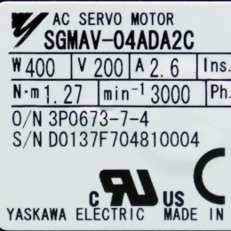 [중고] SGMAV-04ADA2C 야쓰까와 서보모터