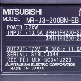 [중고] MR-J3-200BN-EB 미쯔비씨 서보드라이브 (커넥터 없음)