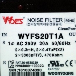 [중고] WYFS20T1A 노이즈 필터 운영전기 250V