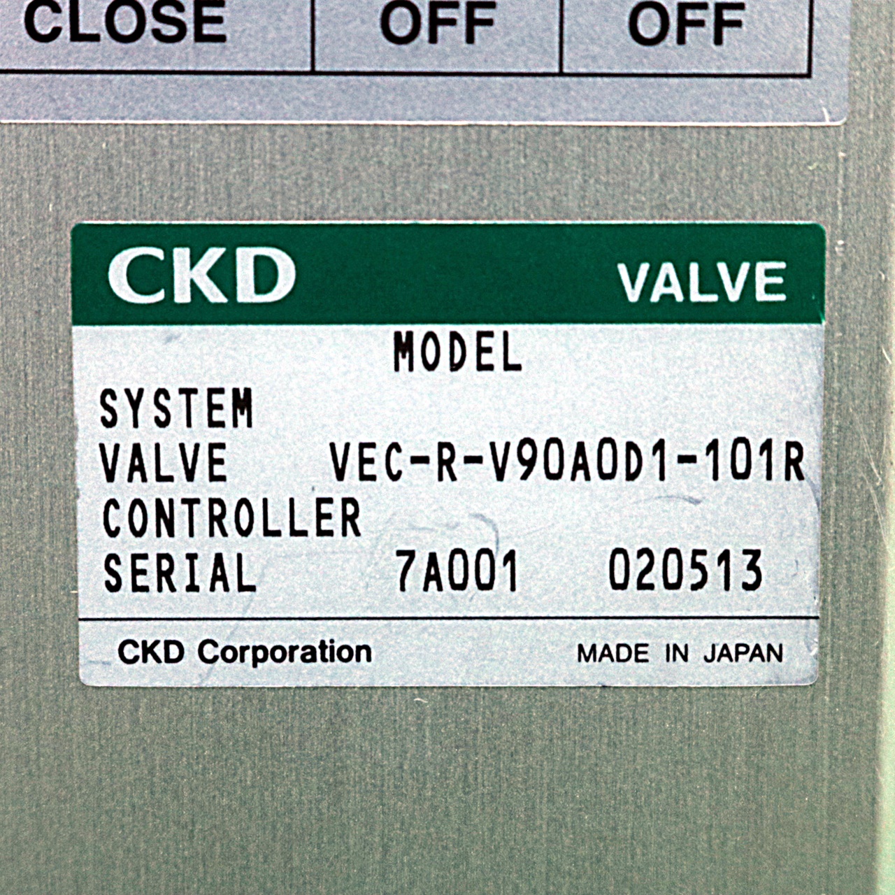 [중고] VEC-R-V90A0D1-101R CKD 밸브