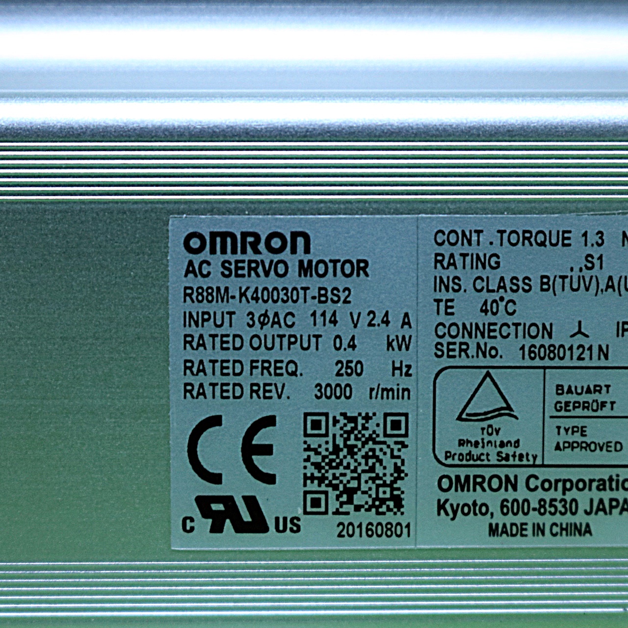 [미사용] R88M-K40030T-BS2 오므론 (OMRON) 서보 모터 AC서보모터 G5시리즈[실린더 타입]