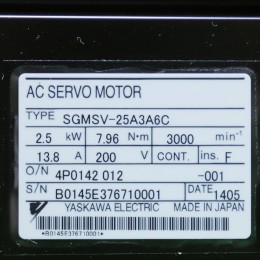 [미사용] SGMSV-25A3A6C 야스카와 2.5KW 서보모터