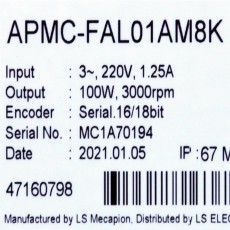 [신품] APMC-FAL01AM8K LS 100W 서보모터