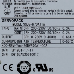 [중고] SGDV-R70A11A 야스카와 50W 서보드라이브