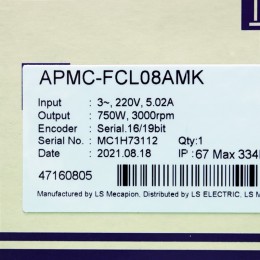 [신품] APMC-FCL08AMK LS 750W 서보모터