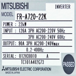 [중고] FR-A720-22K 미쯔비시 인버터