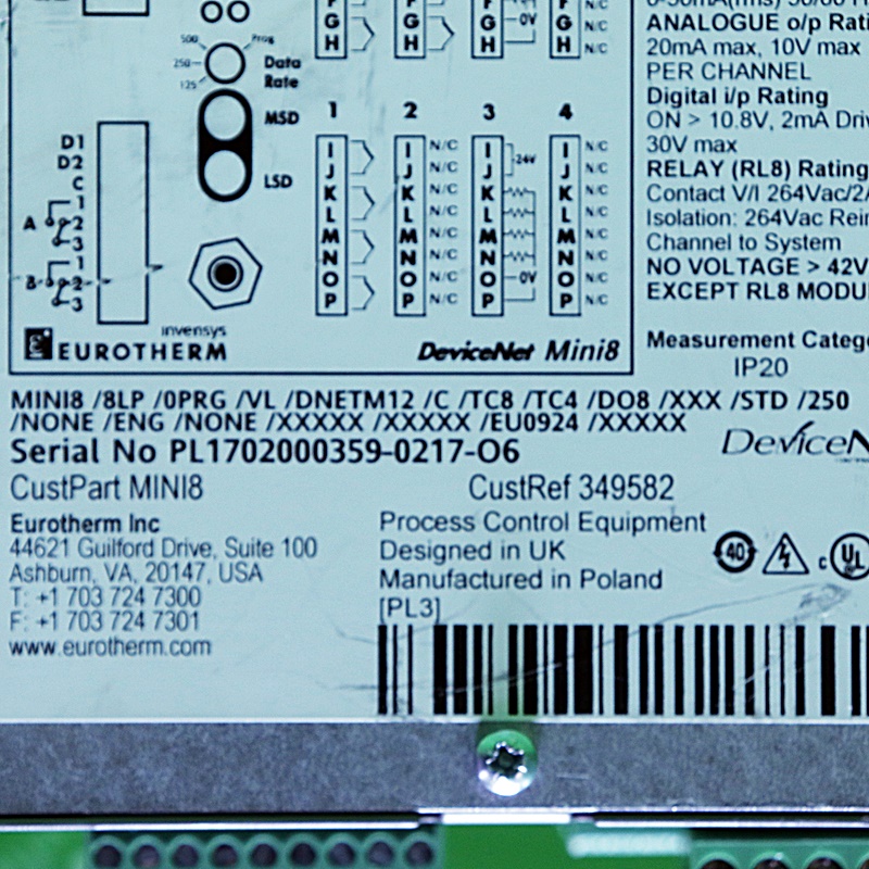 [중고} MINI8/8LP/OPRG/VL/DNETM12/C/TC8/TC4/DO8/XXX/STD/250 Eurotherm 루프 컨트롤러