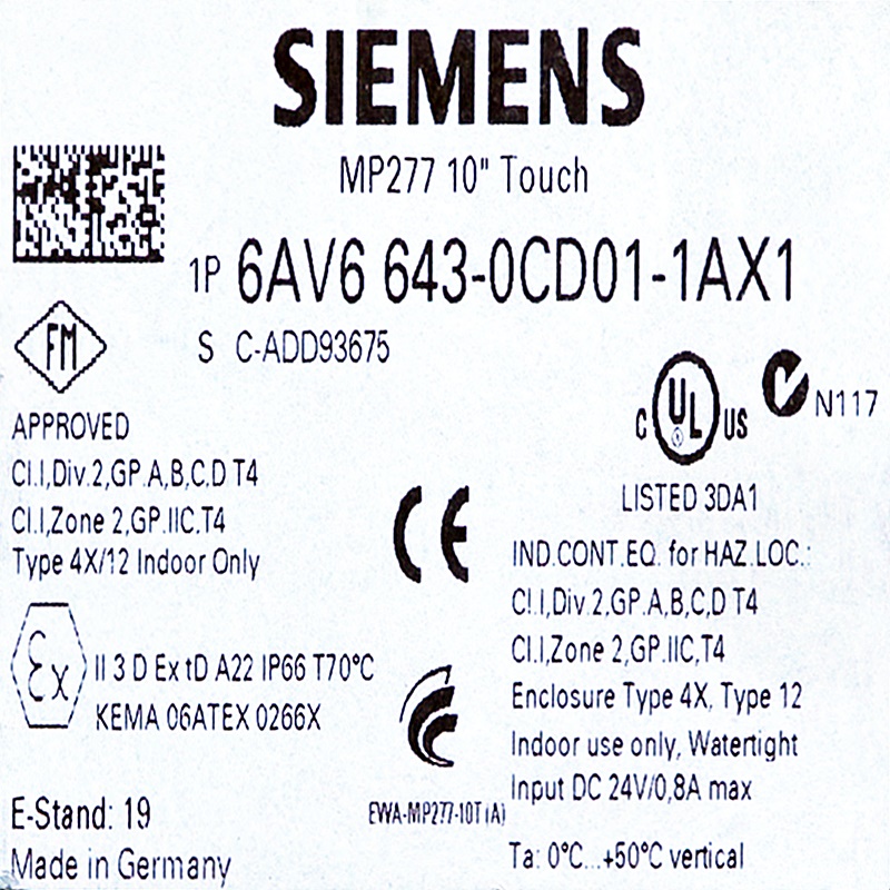 [중고] 6AV6 643-0CD01-1AX1 지멘스 10.4