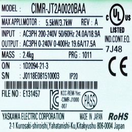 [중고] CIMR-JT2A0020BAA 야스카와 3.7KW 인버터