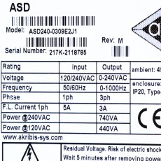 [중고] ASD240-0309E2J1 AKRIBIS ASD 서보 드라이브