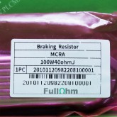 [신품] MCRA 100W 40Ω 푸름(Fullohm) 회생저항 (납기 : 전화문의)