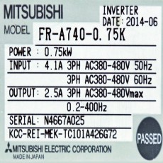 [중고] FR-A740-0.75K 미쯔비시 1마력 1HP 인버터