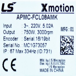 [중고] APMC-FCL08AMK LS 750W 서보모터