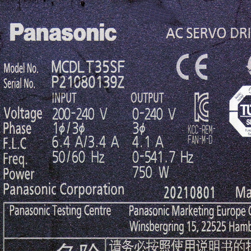 [중고] MCDLT35SF 파나소닉 750W 다기능타입 서보앰프