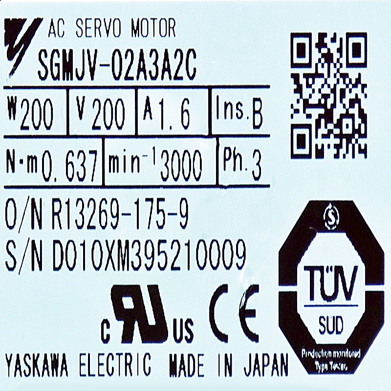 [미사용] SGMJV-02A3A2C 야스카와 200W 서보모터 브레이크타입