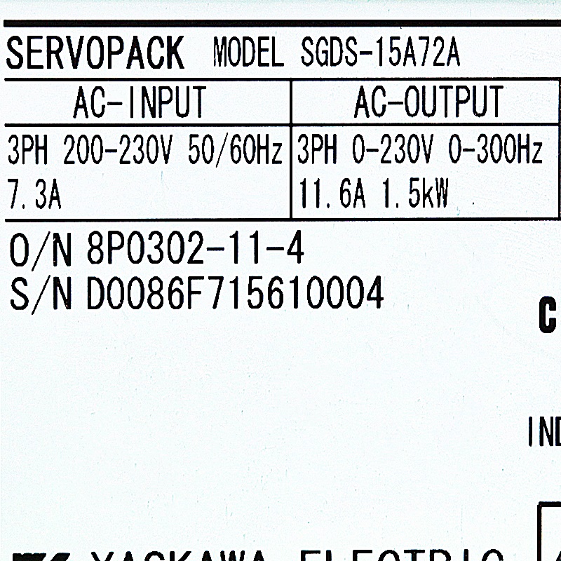 [중고] SGDS-15A72A 야스카와 1.5kw 서보드라이브