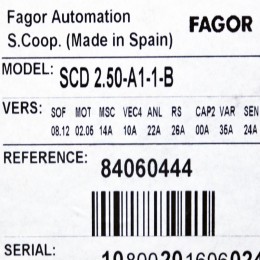 [미사용] SCD 2.50-A1-1-B FAGOR 서보 드라이버