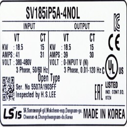 [미사용] SV185iP5A-4NOL 엘에스 인버터