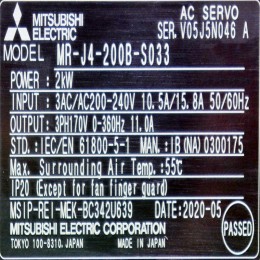 [중고] MR-J4-200B-S033 미쯔비시 2kw 서보앰프