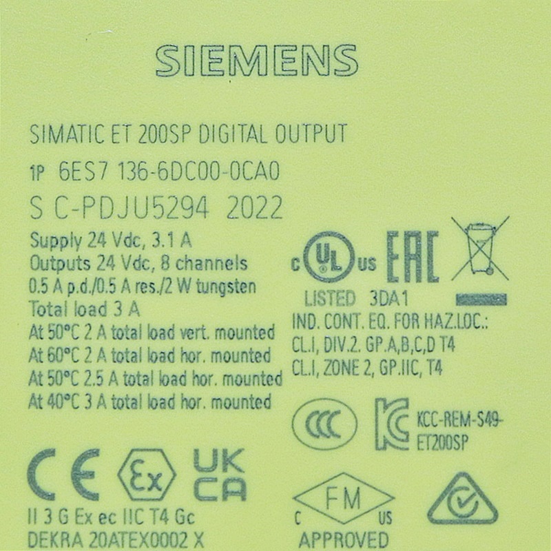 [중고] 6ES7 136-6DC00-0CA0 지멘스 ET 200SP용 출력 모듈