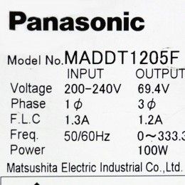 [중고] MADDT1205F 파나소닉 A4 시리즈 100w 서보 드라이버