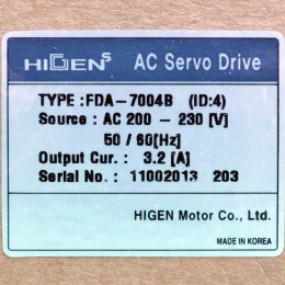 [신품] FDA-7004B HIGEN 400W 서보 드라이버