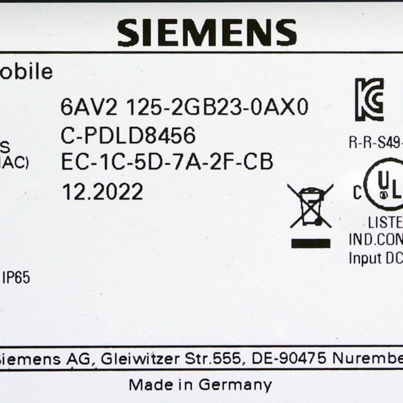 [중고] 6AV2 125-2GB23-0AX0 지멘스 7인치 TFT 핸드 터치