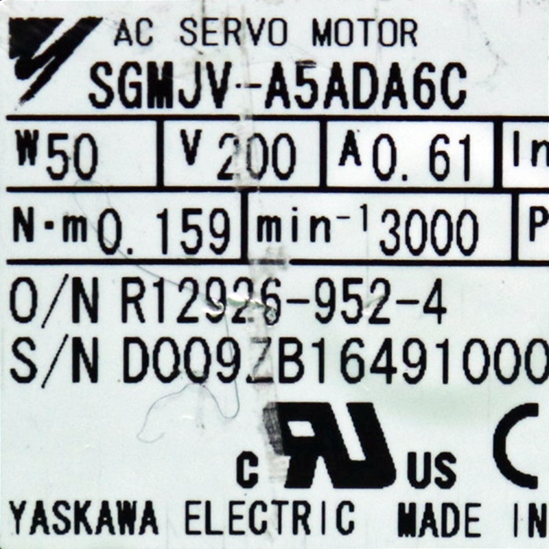 [중고] SGMJV-A5ADA6C 야스카와 50w SGMJV형 회전형 서보모터