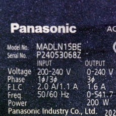 [미사용] MADLN15BE 파나소닉 200W 서보드라이브 (EtherCAT)