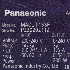 [중고] MADLT15SF 파나소닉 200W 다기능타입 서보앰프
