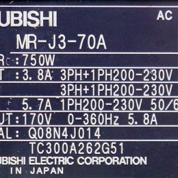 [미사용] MR-J3-70A 미쯔비시 750w 서보 드라이버