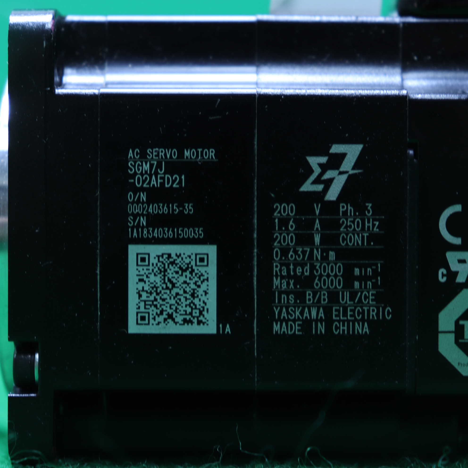 [중고] SGM7J-02AFD21 야스까와 AC SERVO MOTOR