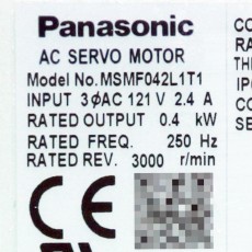 [중고] MSMF042L1T1 파나소닉 MINAS A6 시리즈 400W 서보 모터