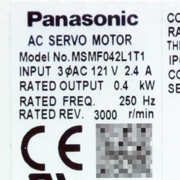 [중고] MSMF042L1T1 파나소닉 MINAS A6 시리즈 400W 서보 모터