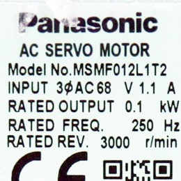[중고] MSMF012L1T2 파나소닉 100W 서보모터 브레이크타입 저관성/리드선