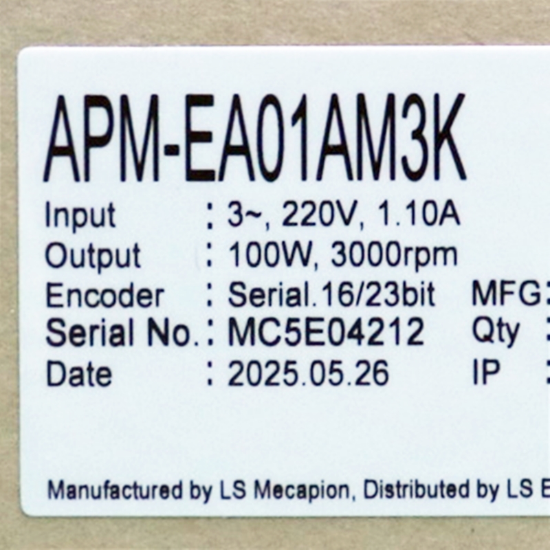 [신품] APM-EA01AM3K LS메카피온 100w 서보모터 (납기: 전화문의)