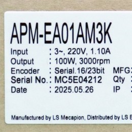 [신품] APM-EA01AM3K LS메카피온 100w 서보모터 (납기: 전화문의)